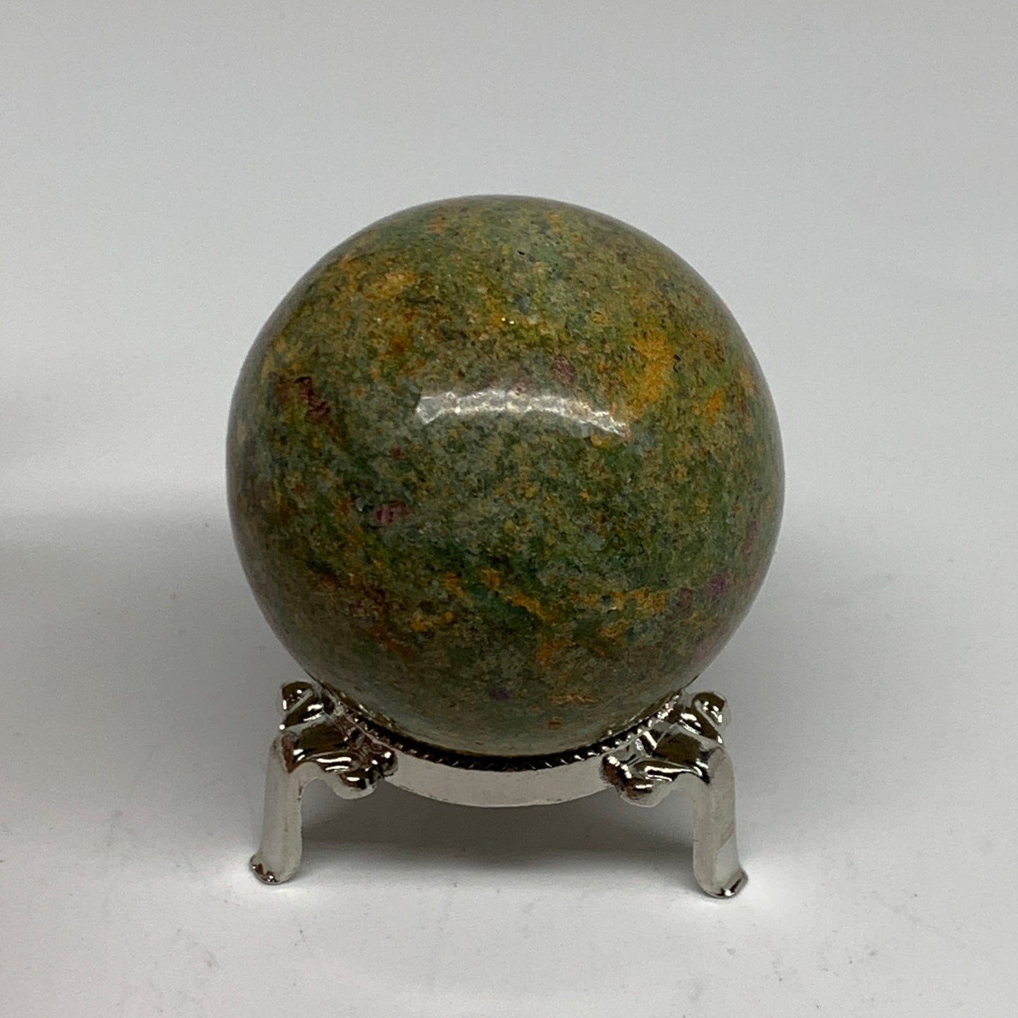 0.72 lbs, 2.3"(58mm), Zoisite with Ruby Sphere Sphere Ball Crystal, B25220
