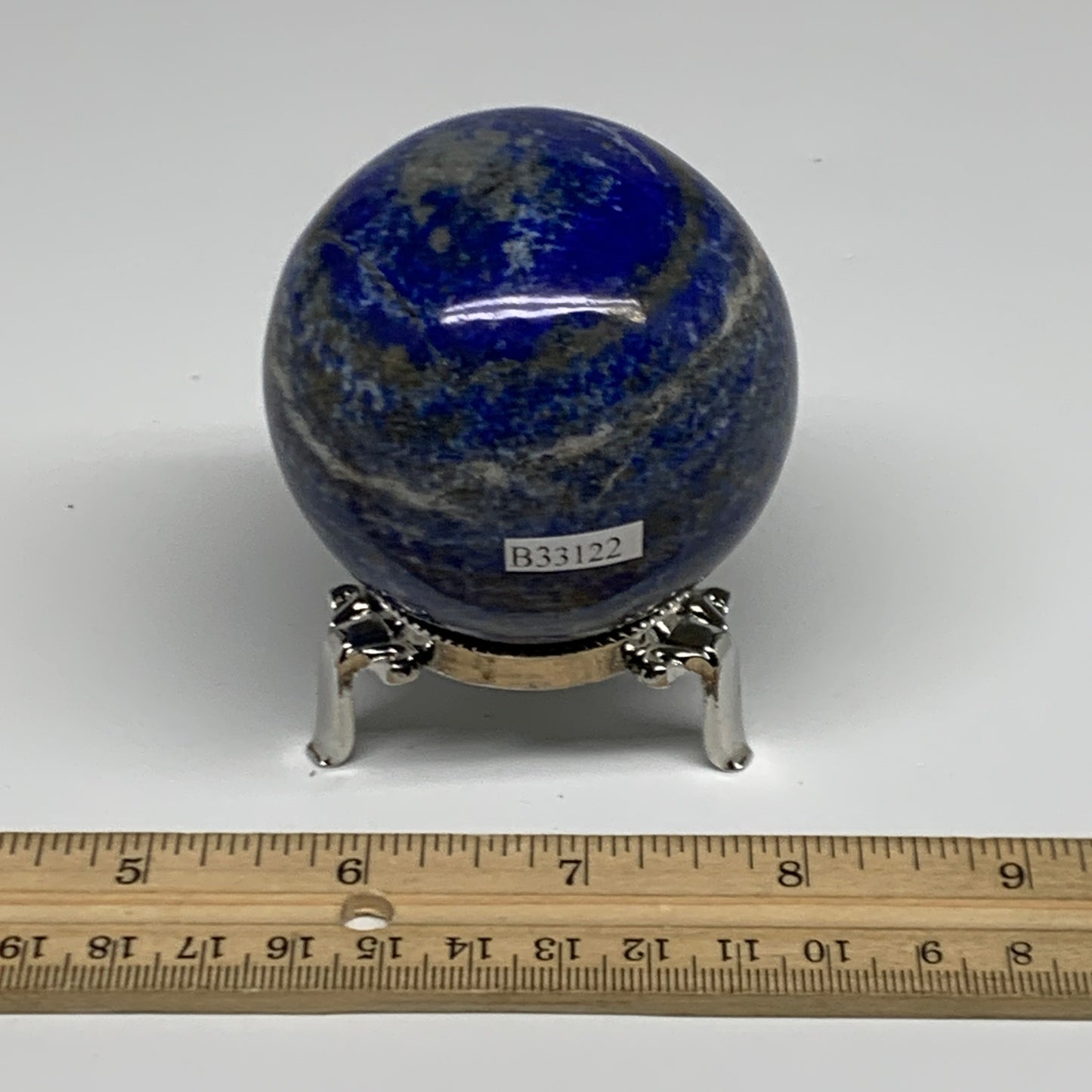 0.84 lbs,2.4"(61mm), Lapis Lazuli Sphere Ball Gemstone @Afghanistan, B33122