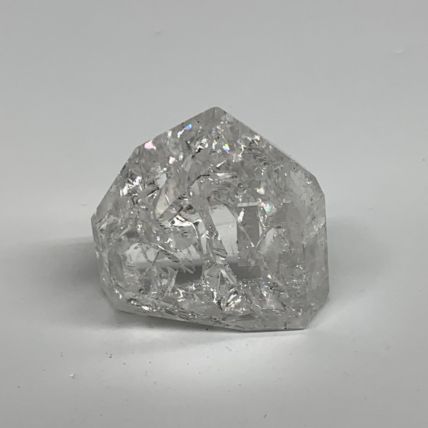 62.9g, 1.6"x1.6"x0.9", Cracked Quartz Crystal Tower Point Obelisk @Brazil, B3242