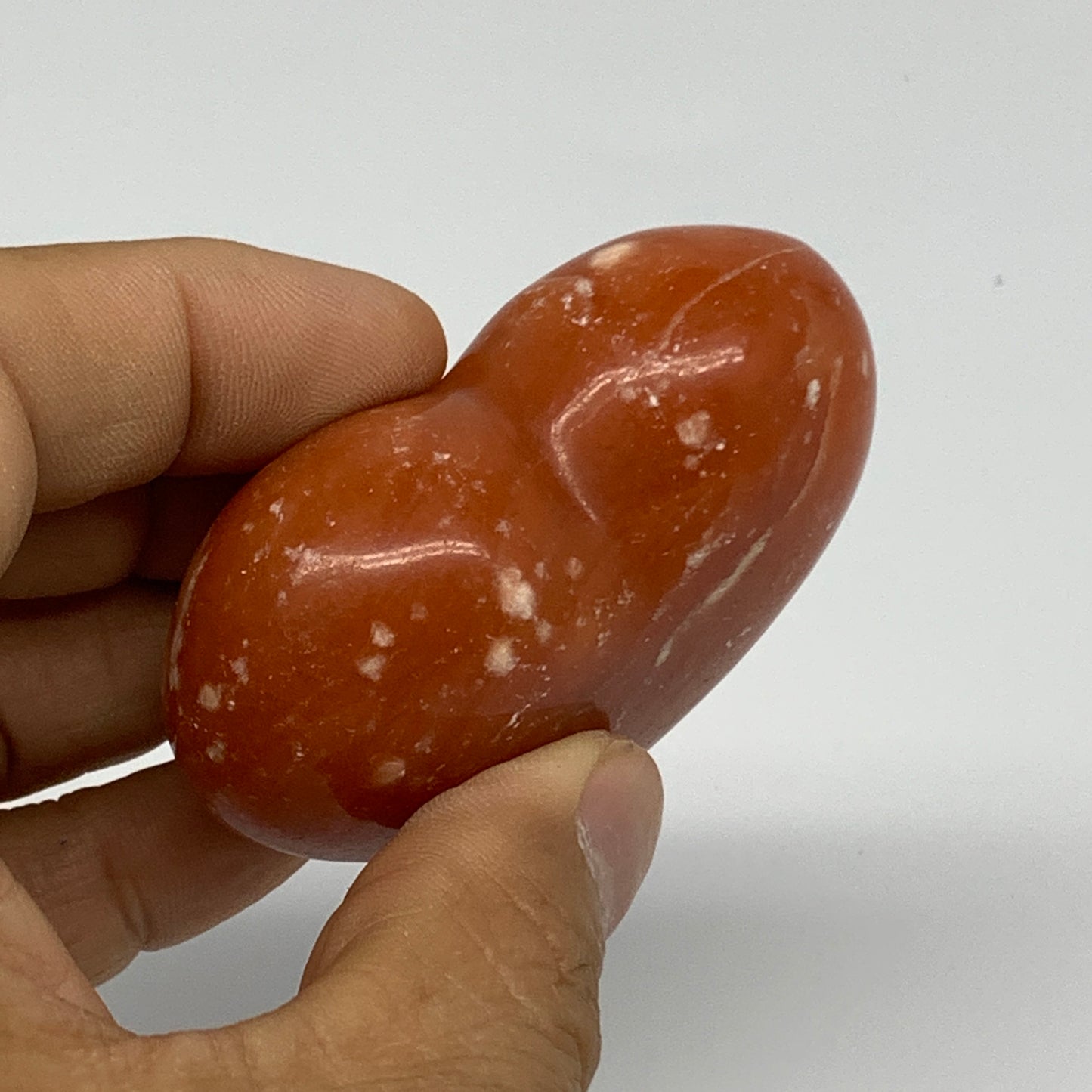 99.9g,2"x2.4"x1" Orange Calcite Heart Gemstones from Madagascar, B33809