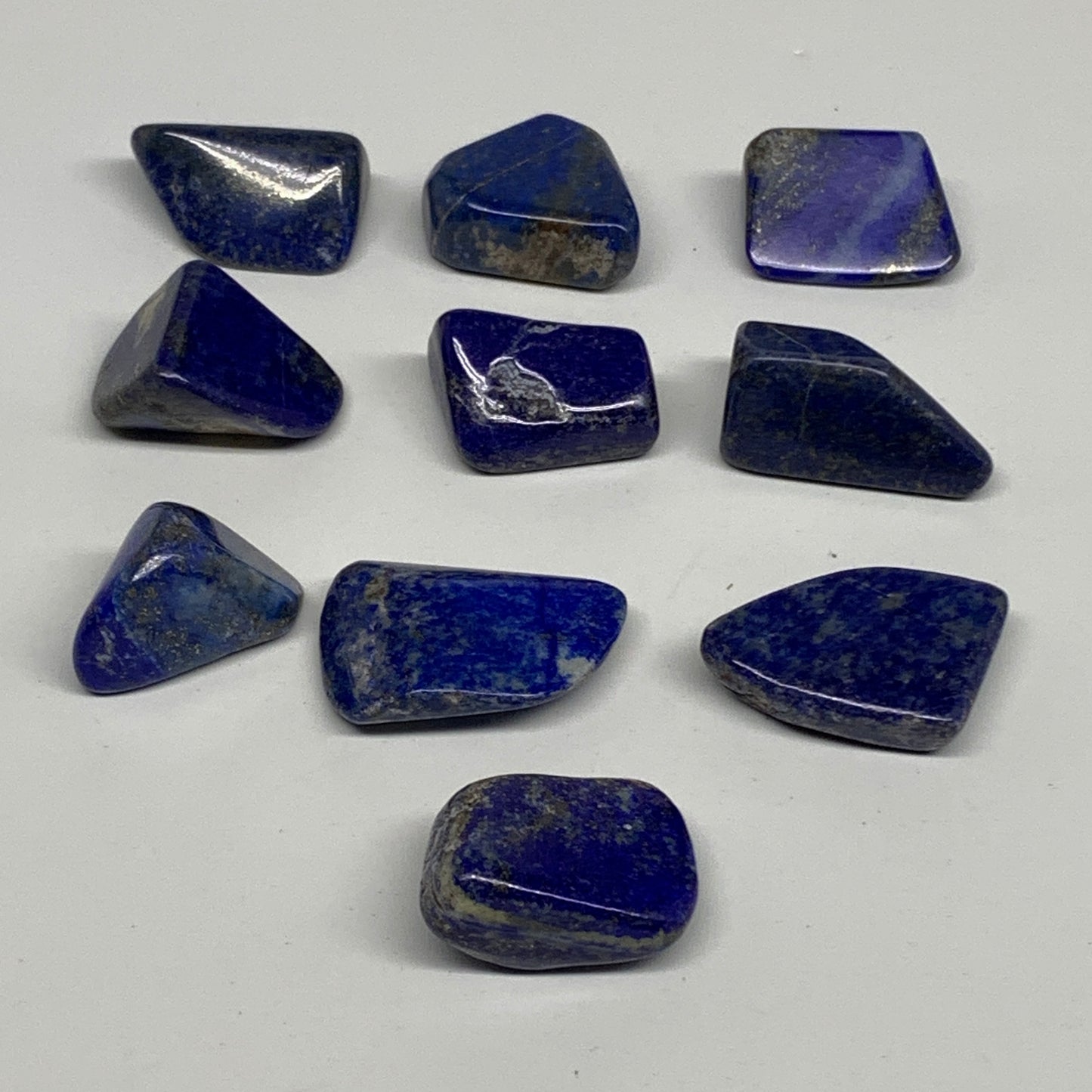 122g,0.8"-1.3", 10pcs, Natural Lapis Lazuli Tumbled Stone @Afghanistan, B30269