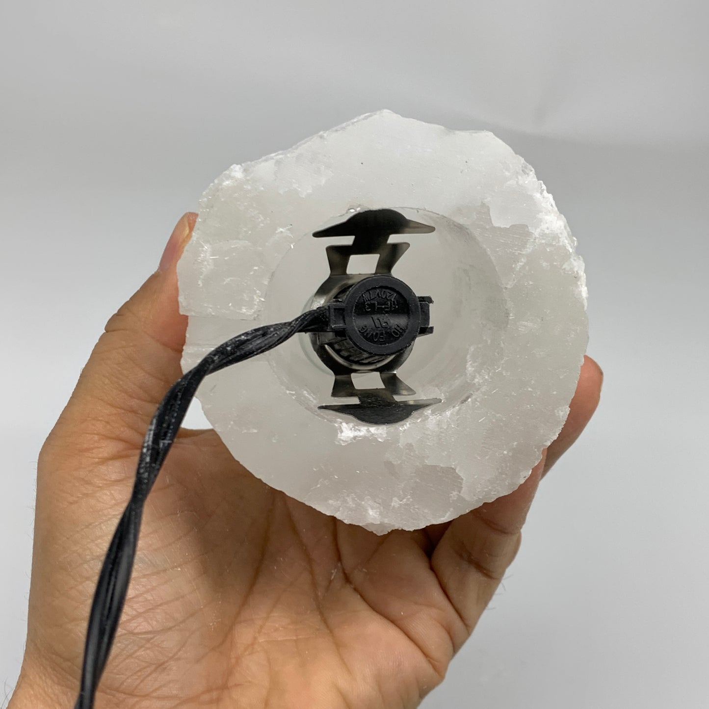 2 lbs, 6"x3.1", Raw Rough Selenite (Satin Spar) Lamp Tower, 6ft Chord, B35883