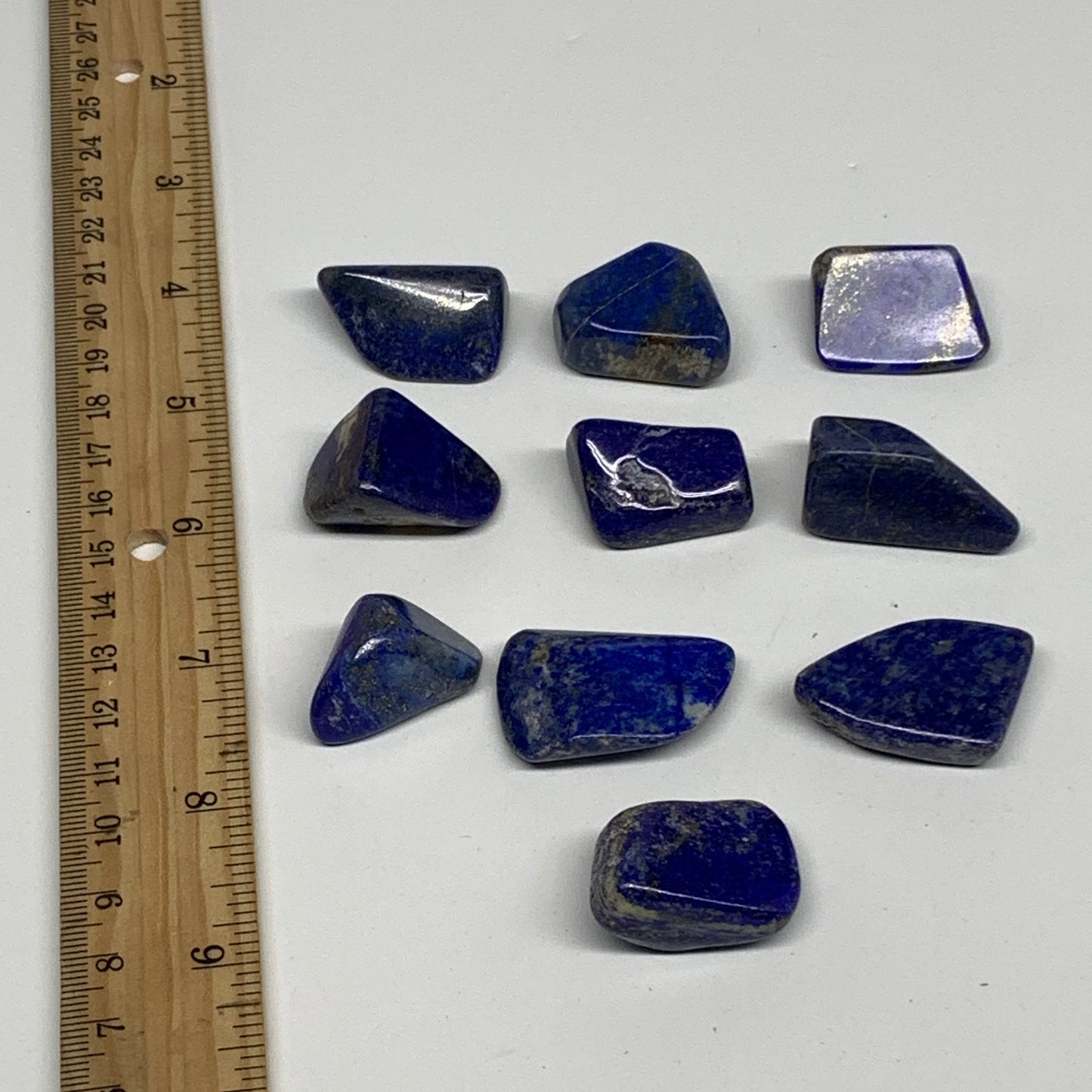 122g,0.8"-1.3", 10pcs, Natural Lapis Lazuli Tumbled Stone @Afghanistan, B30269
