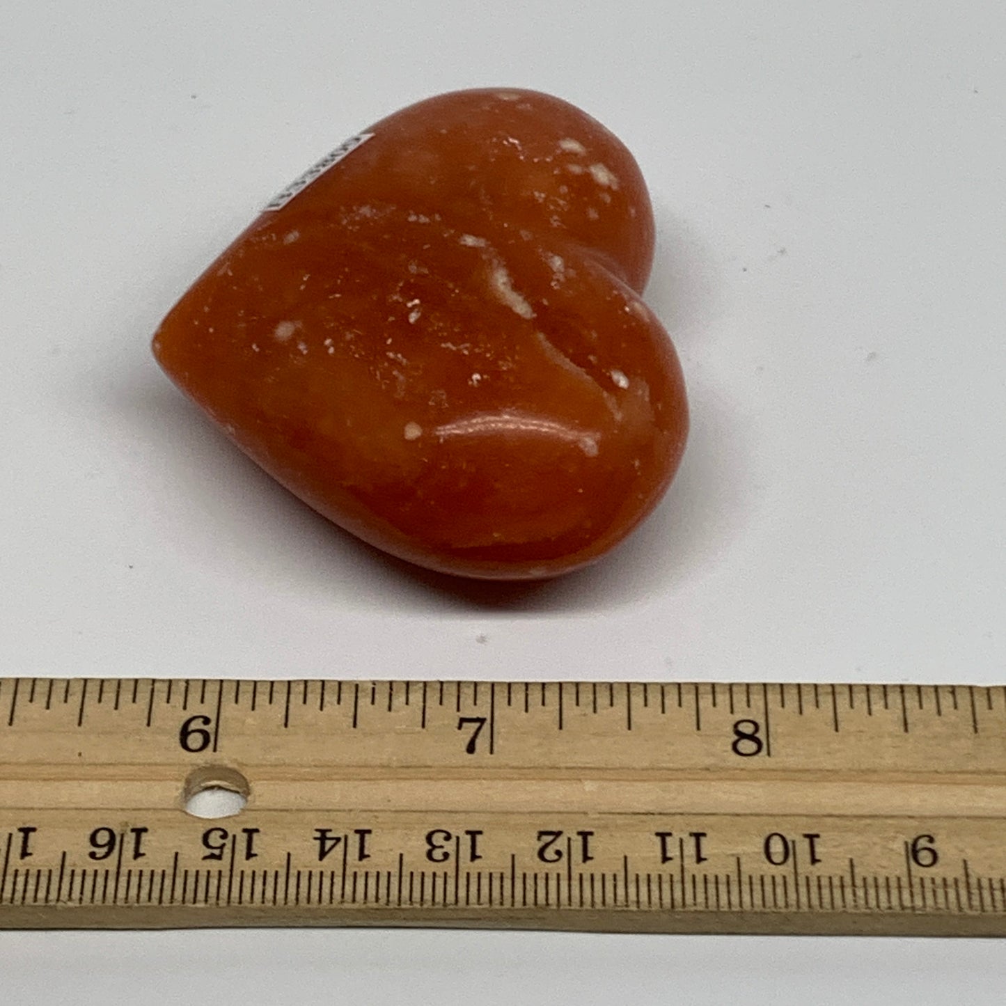 99.9g,2"x2.4"x1" Orange Calcite Heart Gemstones from Madagascar, B33809