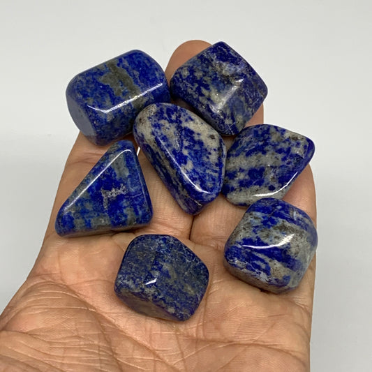 121.2g,0.8"-1", 7pcs, Natural Lapis Lazuli Tumbled Stone @Afghanistan, B30270