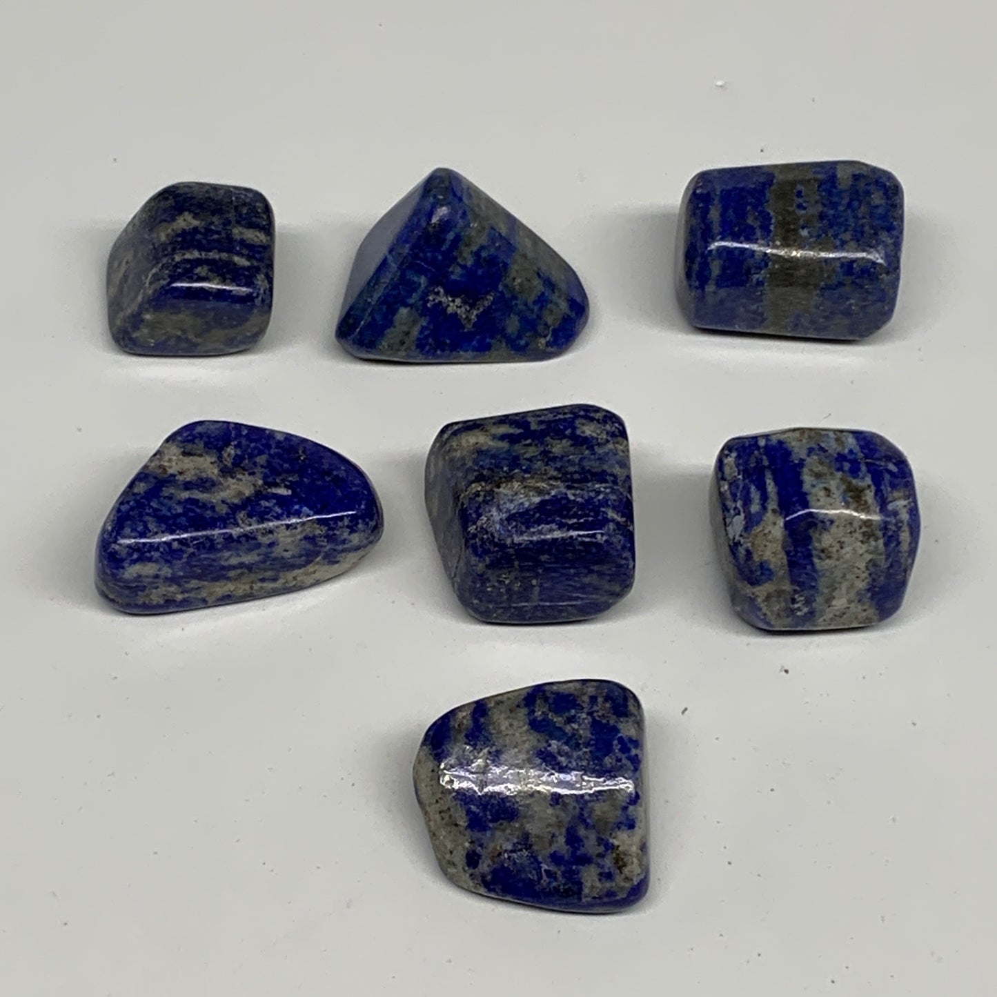 121.2g,0.8"-1", 7pcs, Natural Lapis Lazuli Tumbled Stone @Afghanistan, B30270