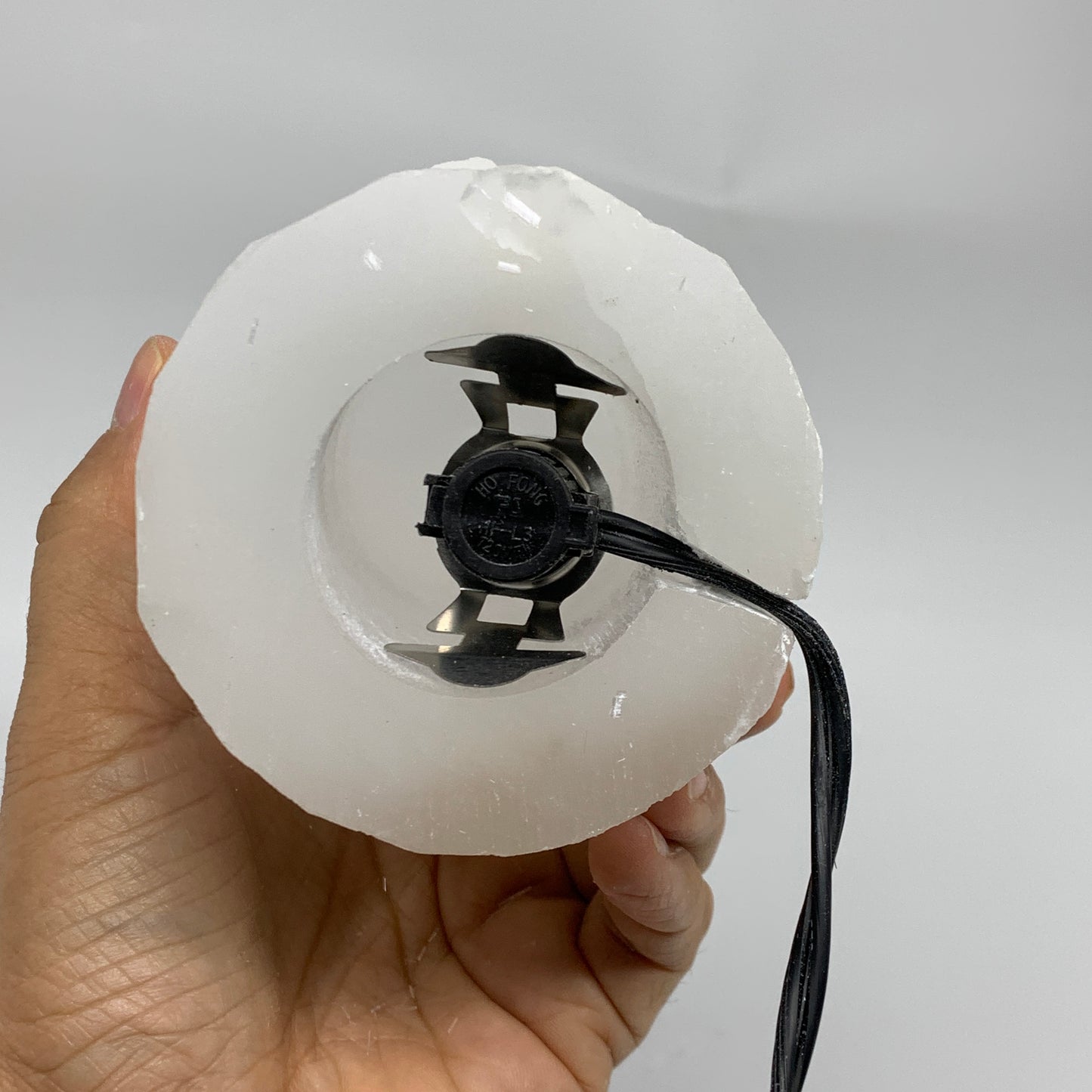 2.1 lbs, 6"x3.2", Raw Rough Selenite (Satin Spar) Lamp Tower, 6ft Chord, B35884