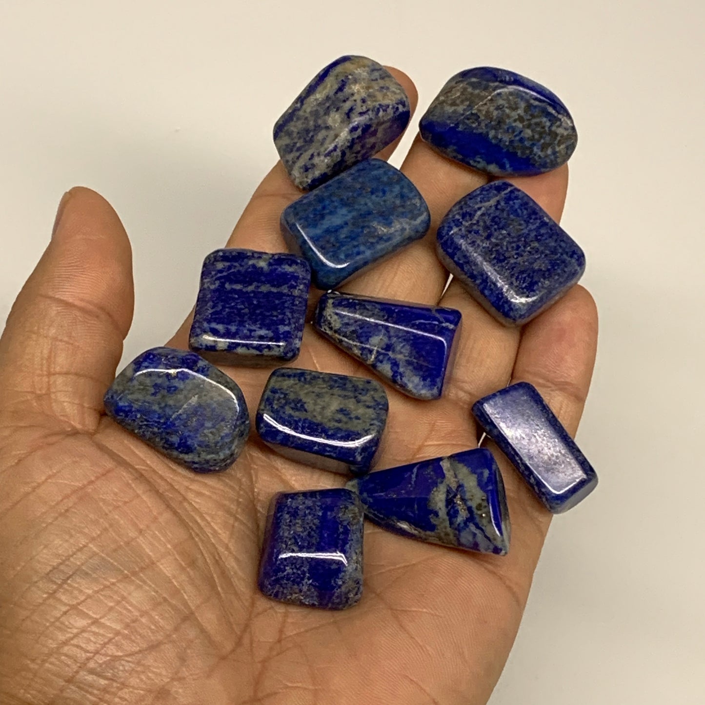 118.6g,0.8"-1.1", 11pcs, Natural Lapis Lazuli Tumbled Stone @Afghanistan, B30271