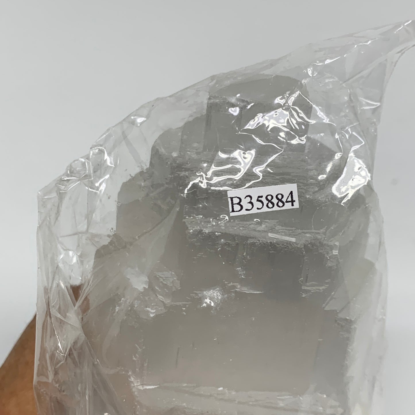 2.1 lbs, 6"x3.2", Raw Rough Selenite (Satin Spar) Lamp Tower, 6ft Chord, B35884