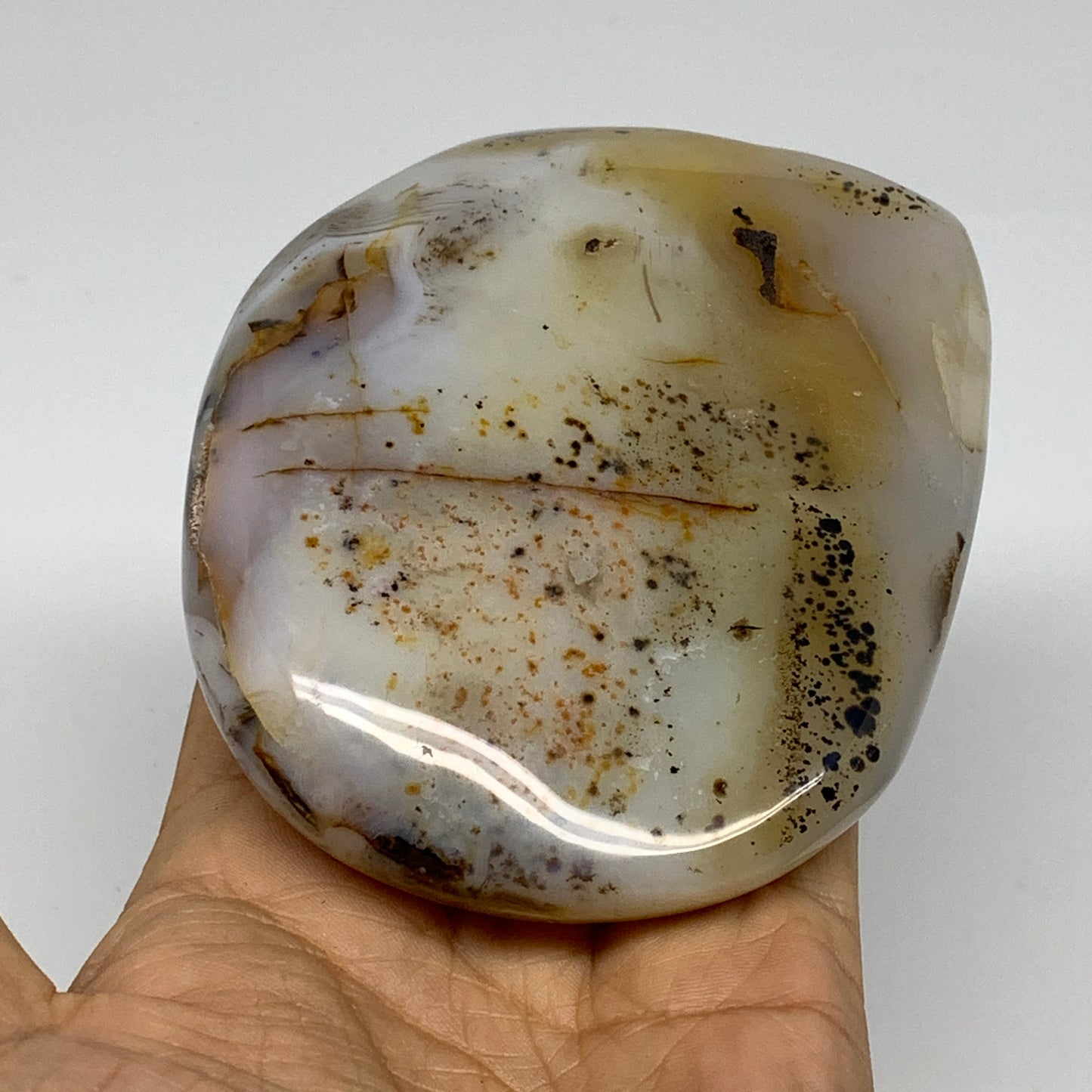 0.81 lbs, 4"x3.4"x1" Dendrite Agate Freeform Reiki Energy Crystal, B37472