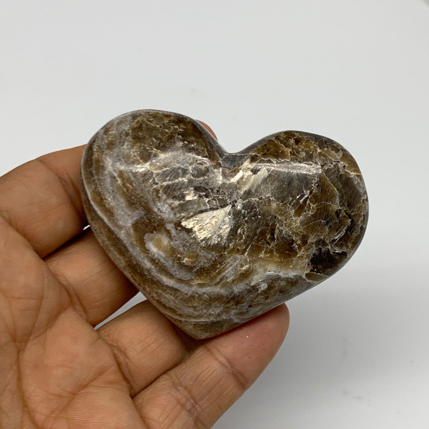683g,(1.5 lbs) ,9 pcs, 1.8"- 2.1", Gray Onxy Hearts from Morocco, B27251