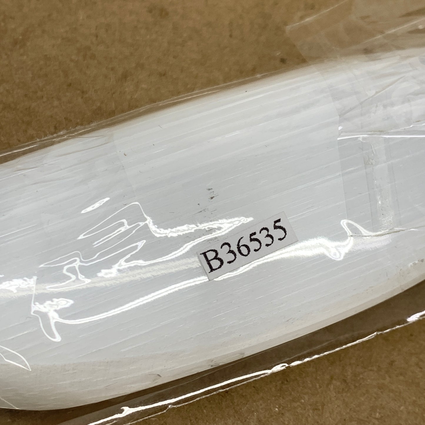 0.63 lbs, 9.75"x1.7"x0.9", Natural Selenite Crystal Dagger (Satin Spar), B36535