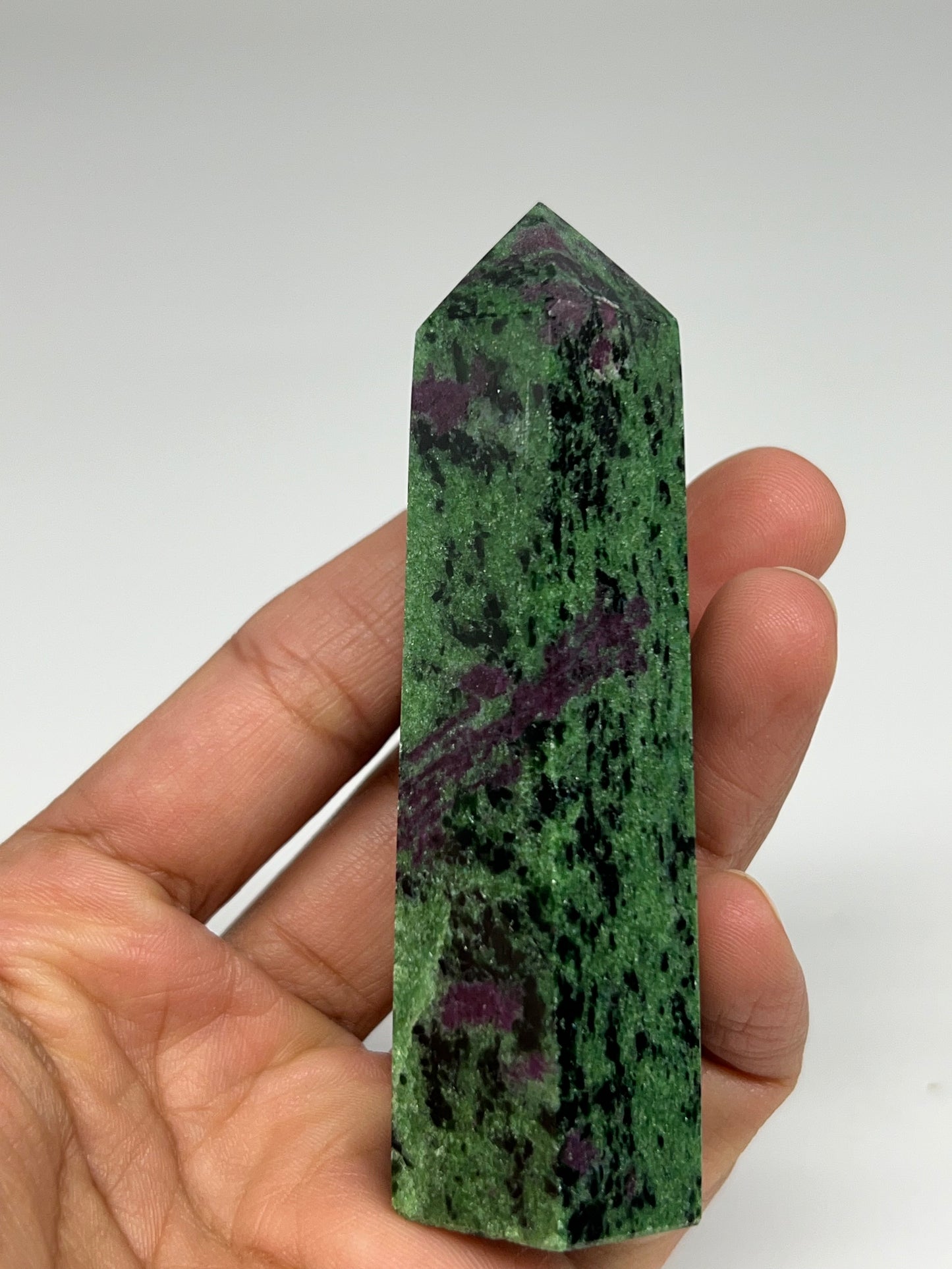 141.5g, 3.4"x1", Natural Ruby Zoisite Tower Point Obelisk @India, B31442