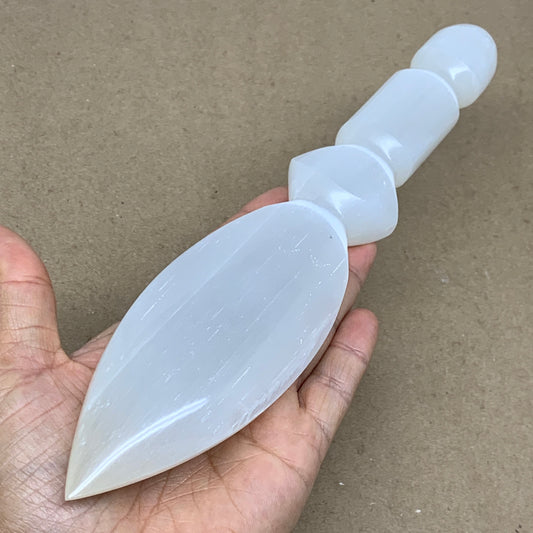 0.80 lbs, 9.75"x2"x1", Natural Selenite Crystal Dagger (Satin Spar), B36536