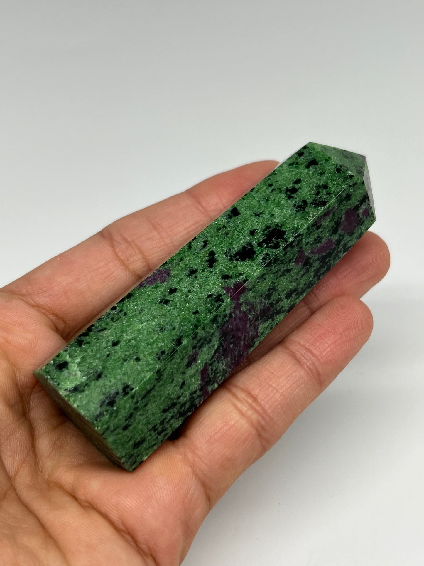 141.5g, 3.4"x1", Natural Ruby Zoisite Tower Point Obelisk @India, B31442