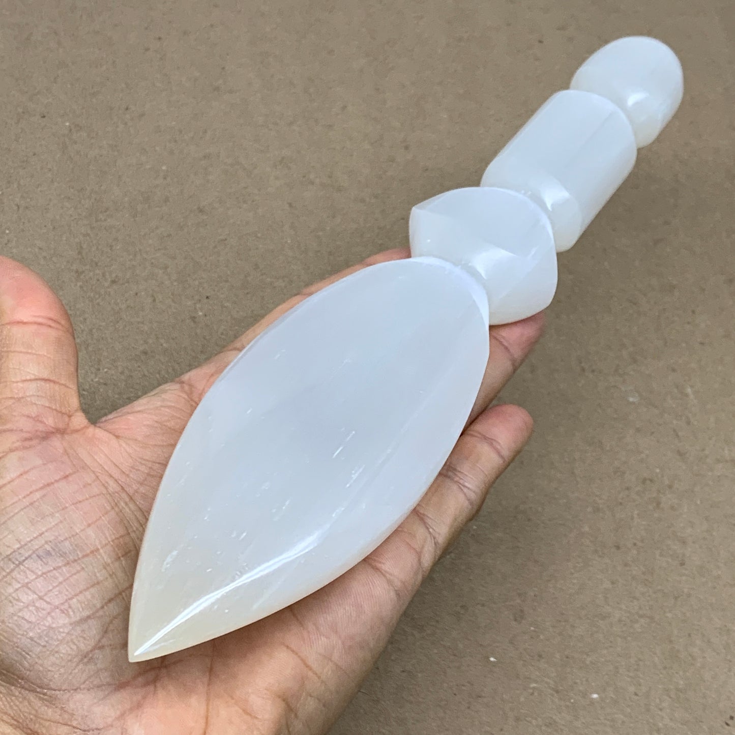 0.80 lbs, 9.75"x2"x1", Natural Selenite Crystal Dagger (Satin Spar), B36536