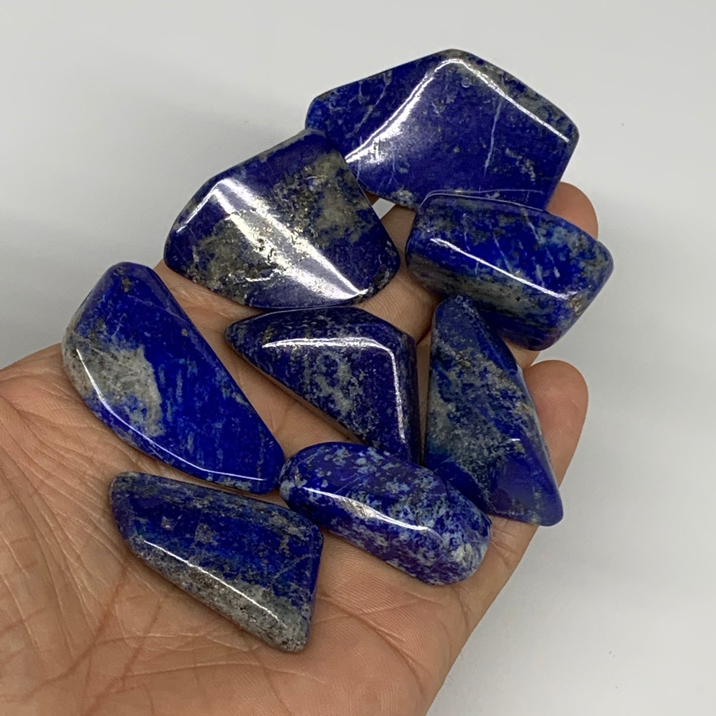 130.6g,1.2"-1.7", 8pcs, Natural Lapis Lazuli Tumbled Stone @Afghanistan, B30272
