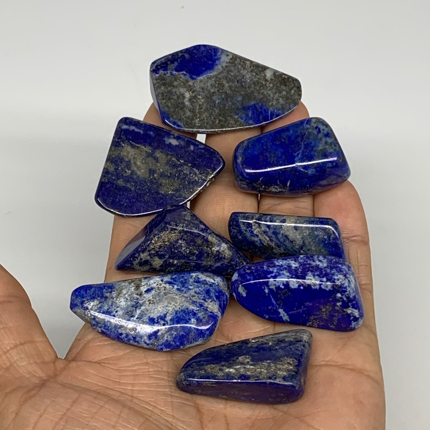 130.6g,1.2"-1.7", 8pcs, Natural Lapis Lazuli Tumbled Stone @Afghanistan, B30272