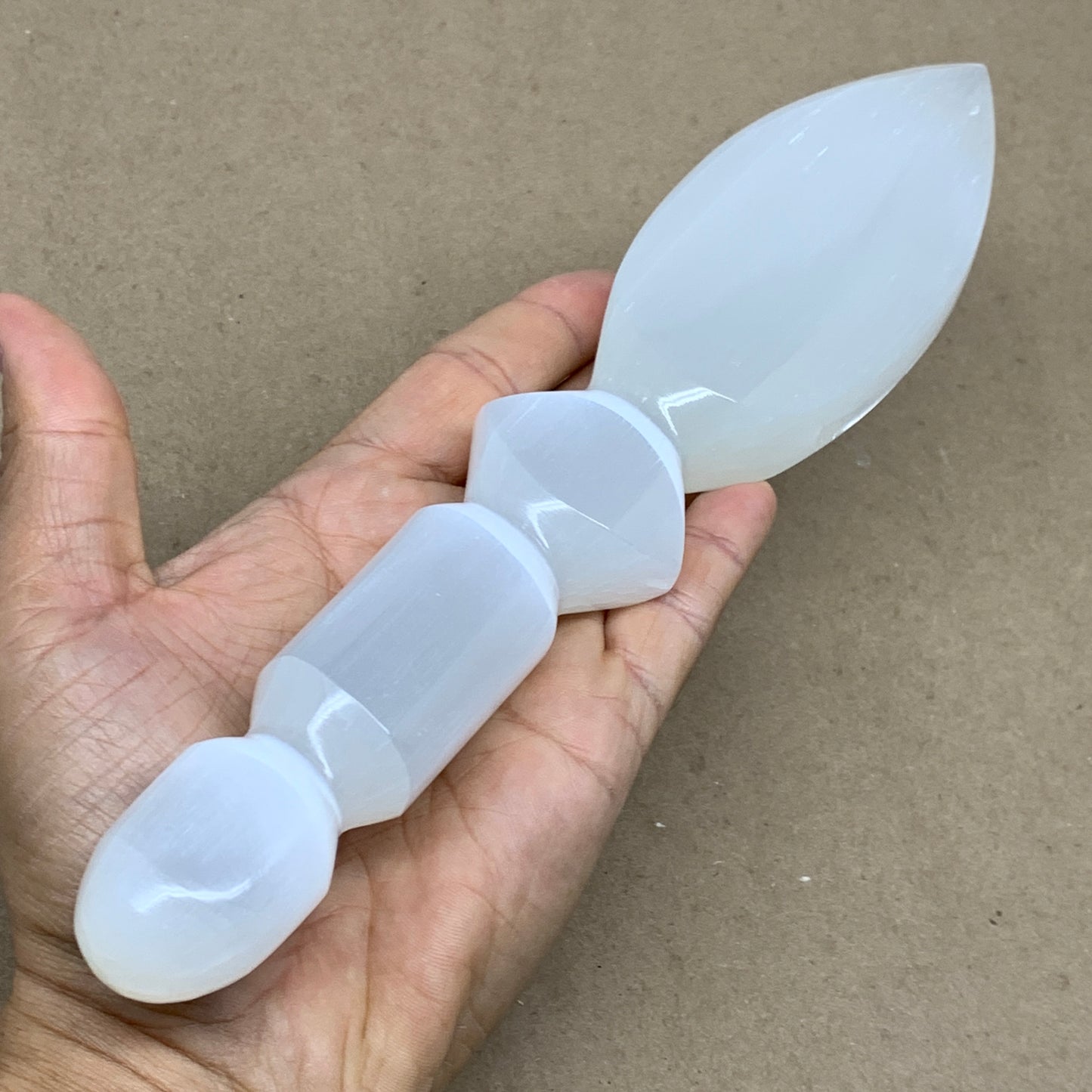 0.80 lbs, 9.75"x2"x1", Natural Selenite Crystal Dagger (Satin Spar), B36536