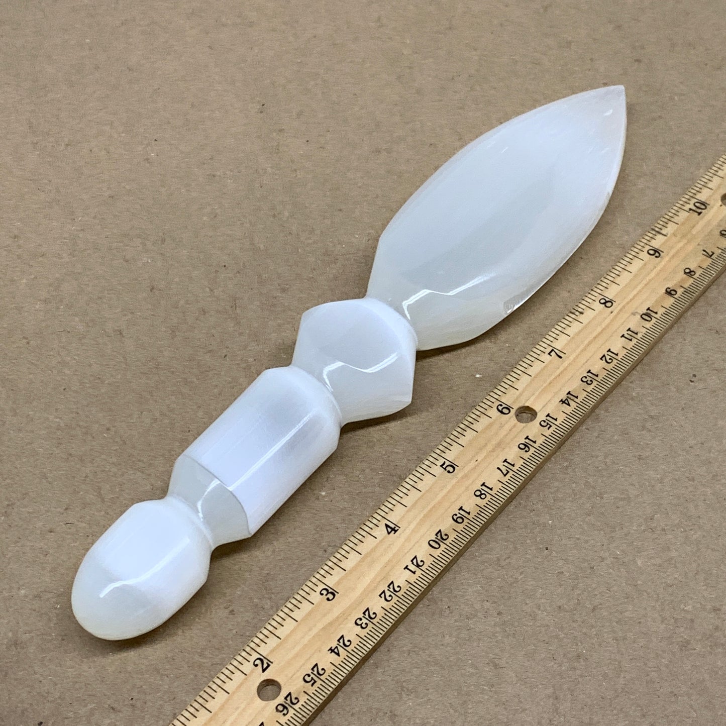 0.80 lbs, 9.75"x2"x1", Natural Selenite Crystal Dagger (Satin Spar), B36536