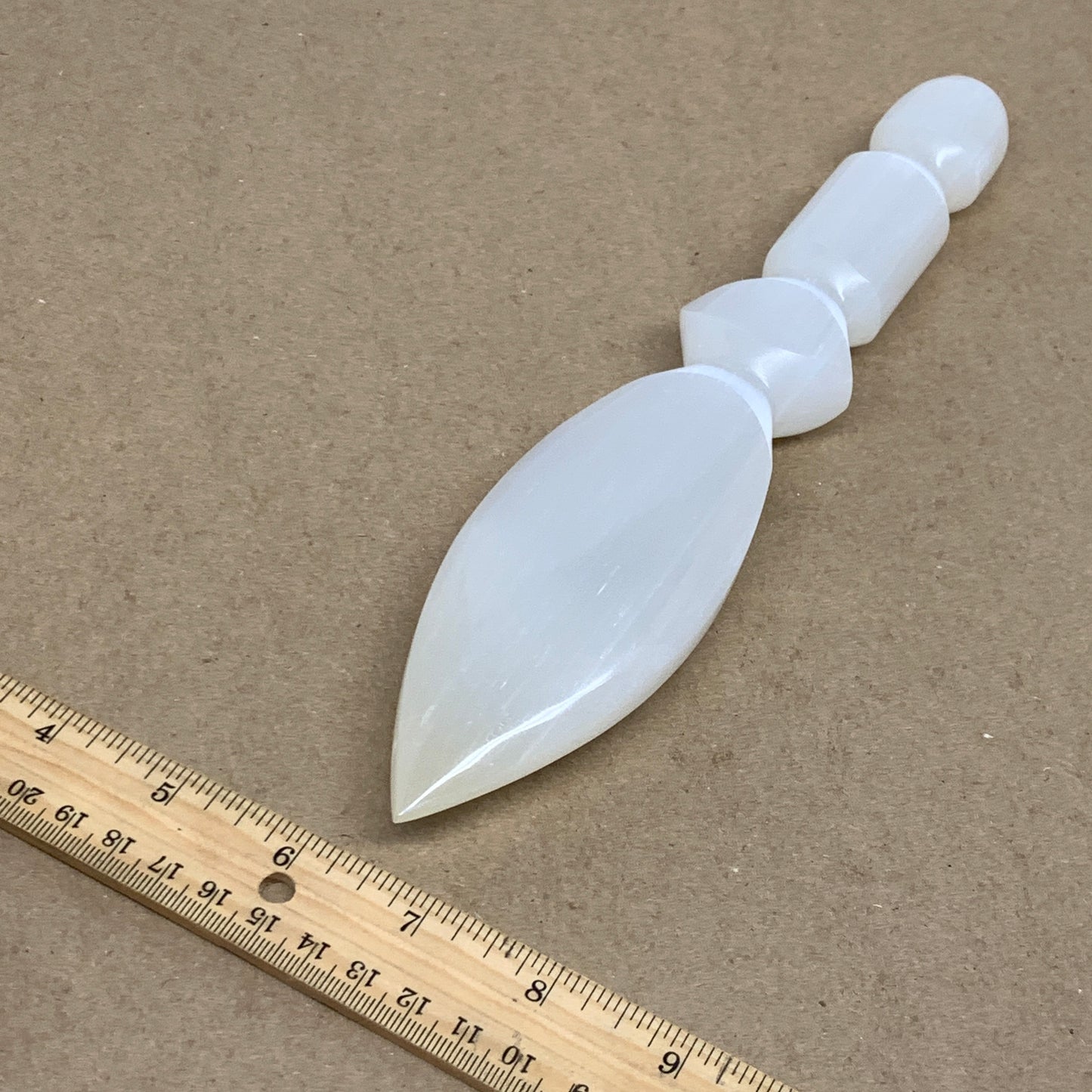 0.80 lbs, 9.75"x2"x1", Natural Selenite Crystal Dagger (Satin Spar), B36536