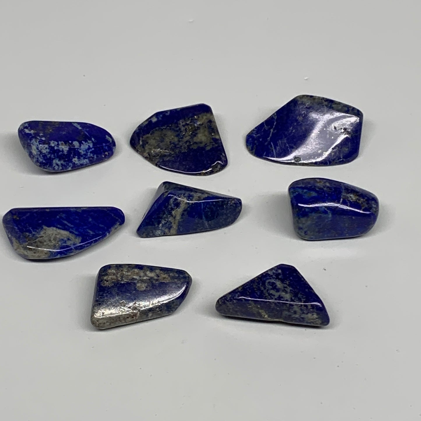 130.6g,1.2"-1.7", 8pcs, Natural Lapis Lazuli Tumbled Stone @Afghanistan, B30272