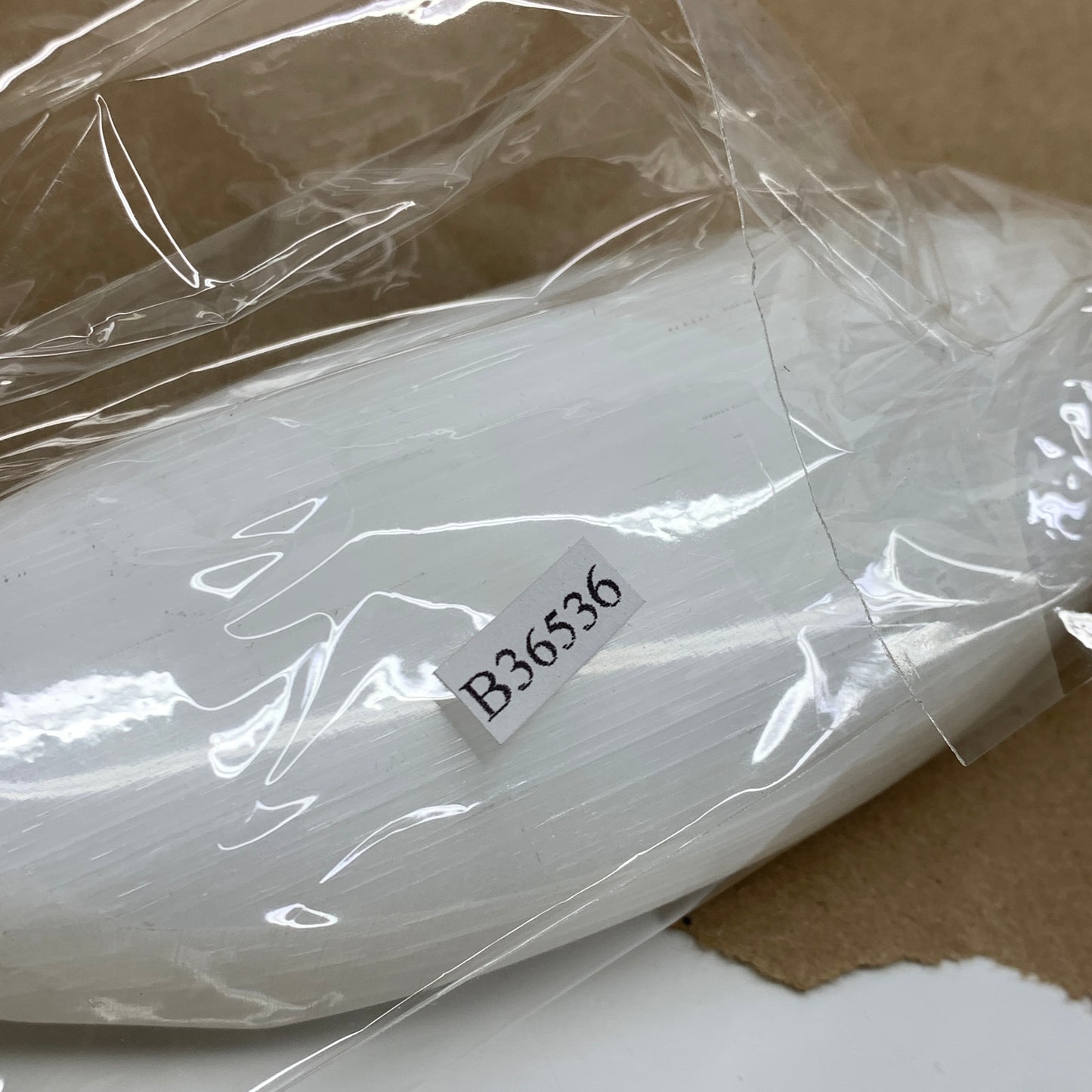 0.80 lbs, 9.75"x2"x1", Natural Selenite Crystal Dagger (Satin Spar), B36536