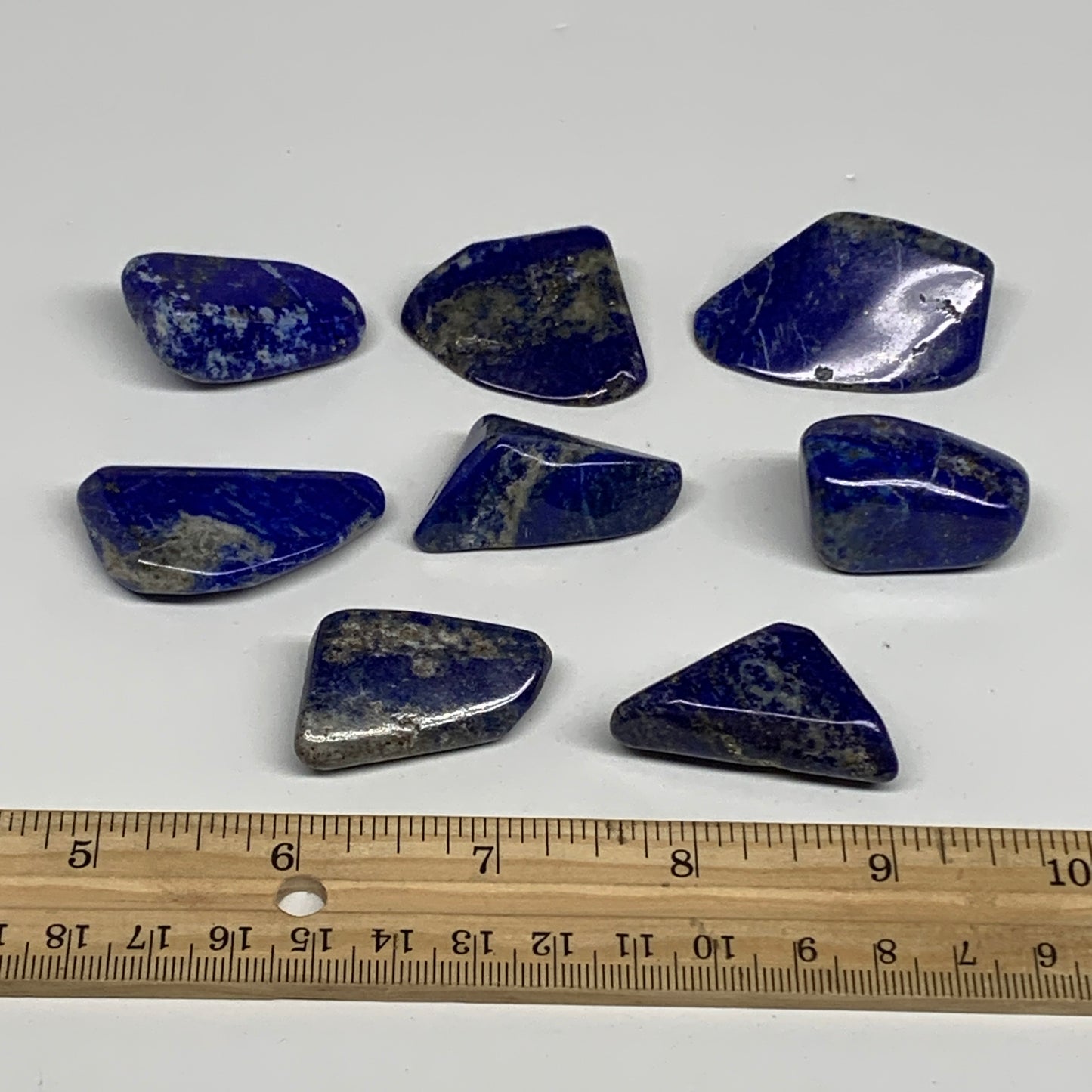 130.6g,1.2"-1.7", 8pcs, Natural Lapis Lazuli Tumbled Stone @Afghanistan, B30272