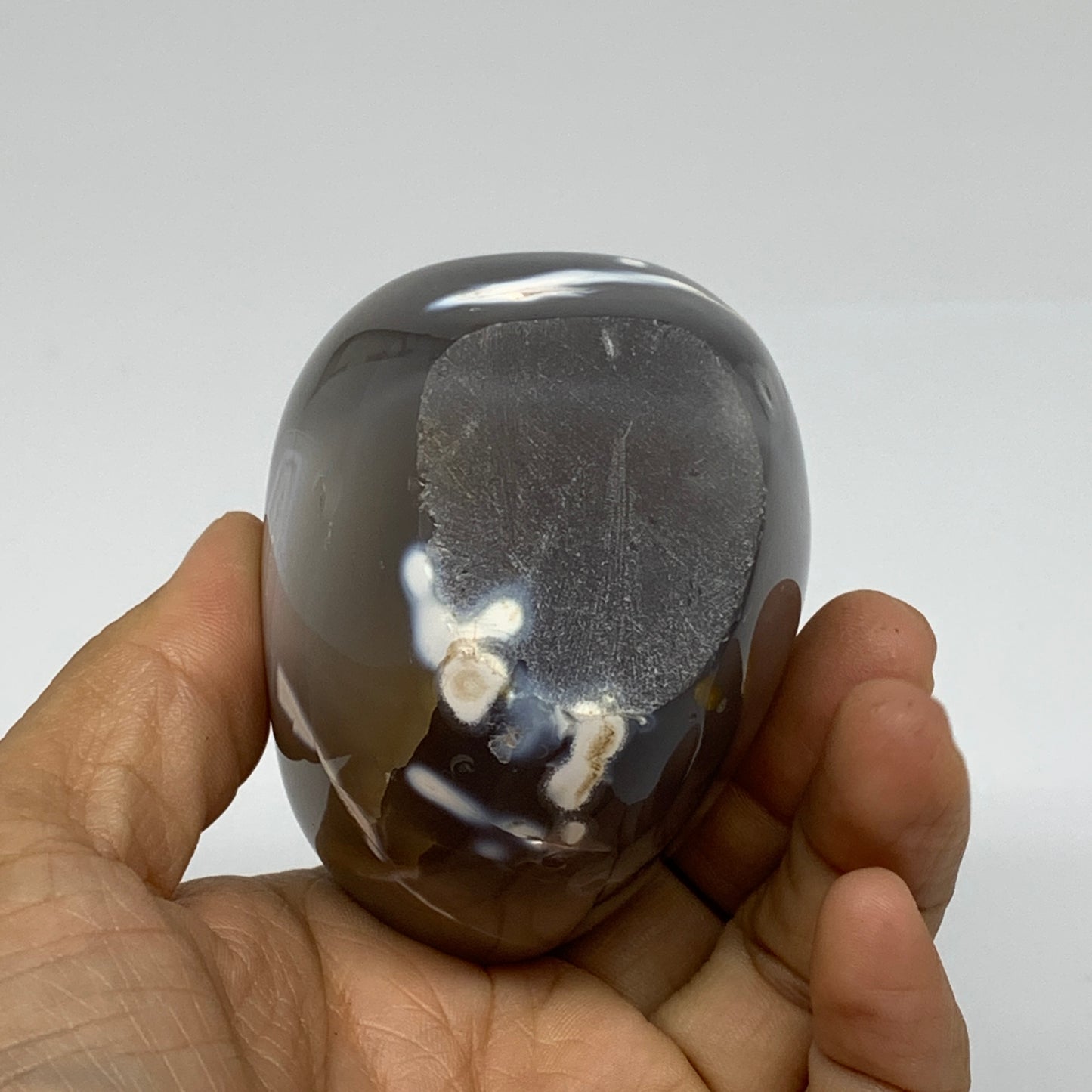 0.93 lbs, 3.2"x2.8"x2.1" Orca Agate Freeform Reiki Energy Crystal, B37473