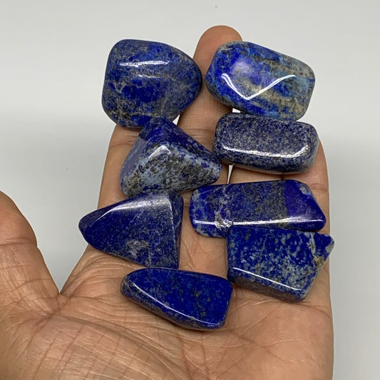 147.6g,1.1"-1.7", 8pcs, Natural Lapis Lazuli Tumbled Stone @Afghanistan, B30273
