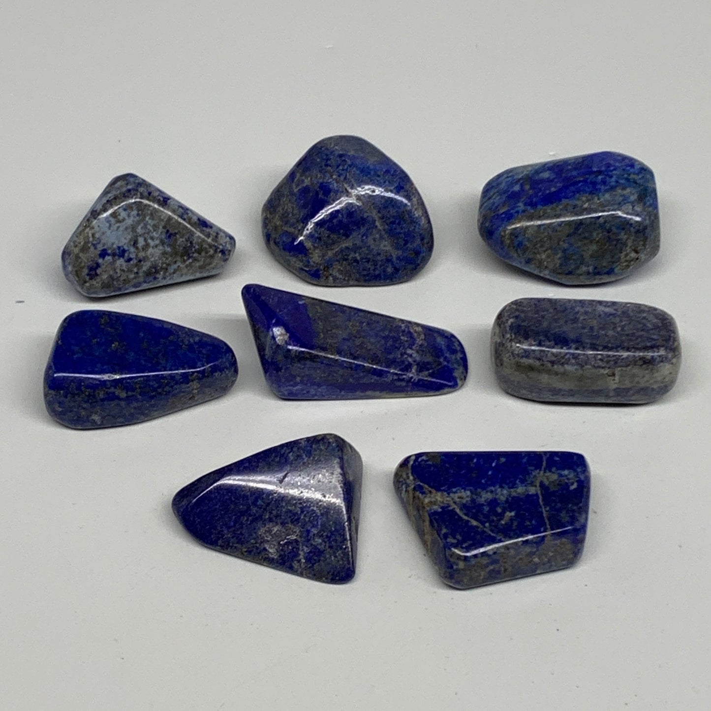 147.6g,1.1"-1.7", 8pcs, Natural Lapis Lazuli Tumbled Stone @Afghanistan, B30273