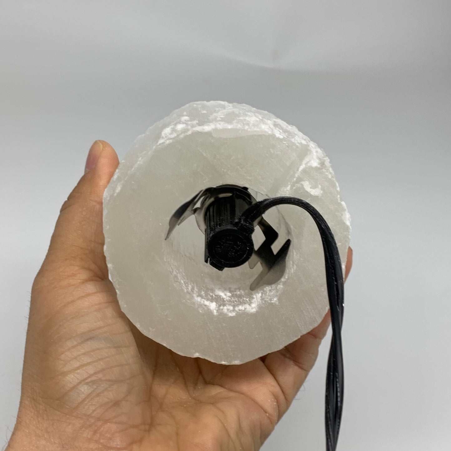 2.2 lbs, 6"x3.2", Raw Rough Selenite (Satin Spar) Lamp Tower, 6ft Chord, B35886