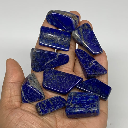 114g,1.1"-1.5", 10pcs, Natural Lapis Lazuli Tumbled Stone @Afghanistan, B30274