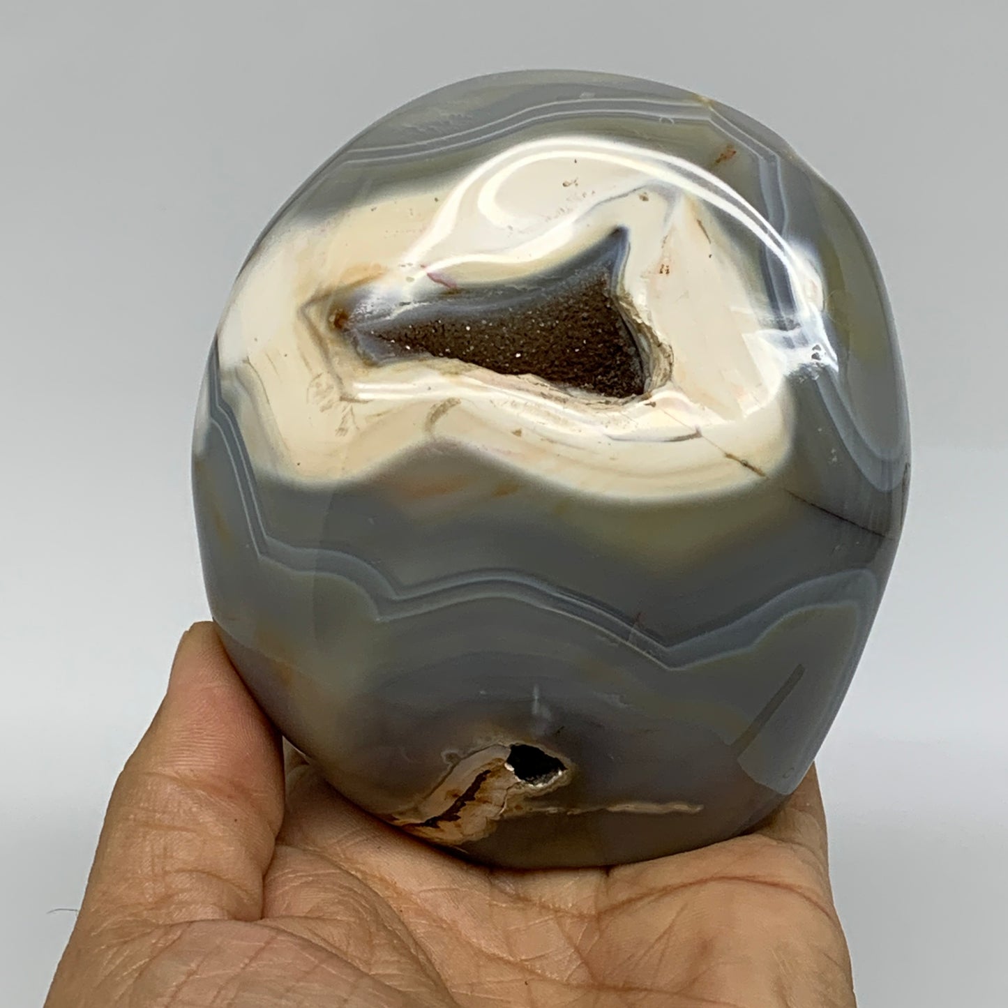 1.59 lbs, 3.8"x3.4"x2.5" Orca Agate Freeform Reiki Energy Crystal, B37474