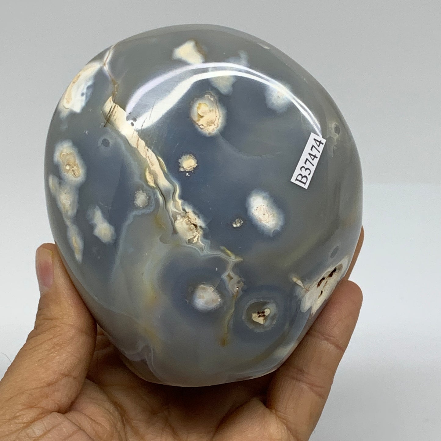 1.59 lbs, 3.8"x3.4"x2.5" Orca Agate Freeform Reiki Energy Crystal, B37474