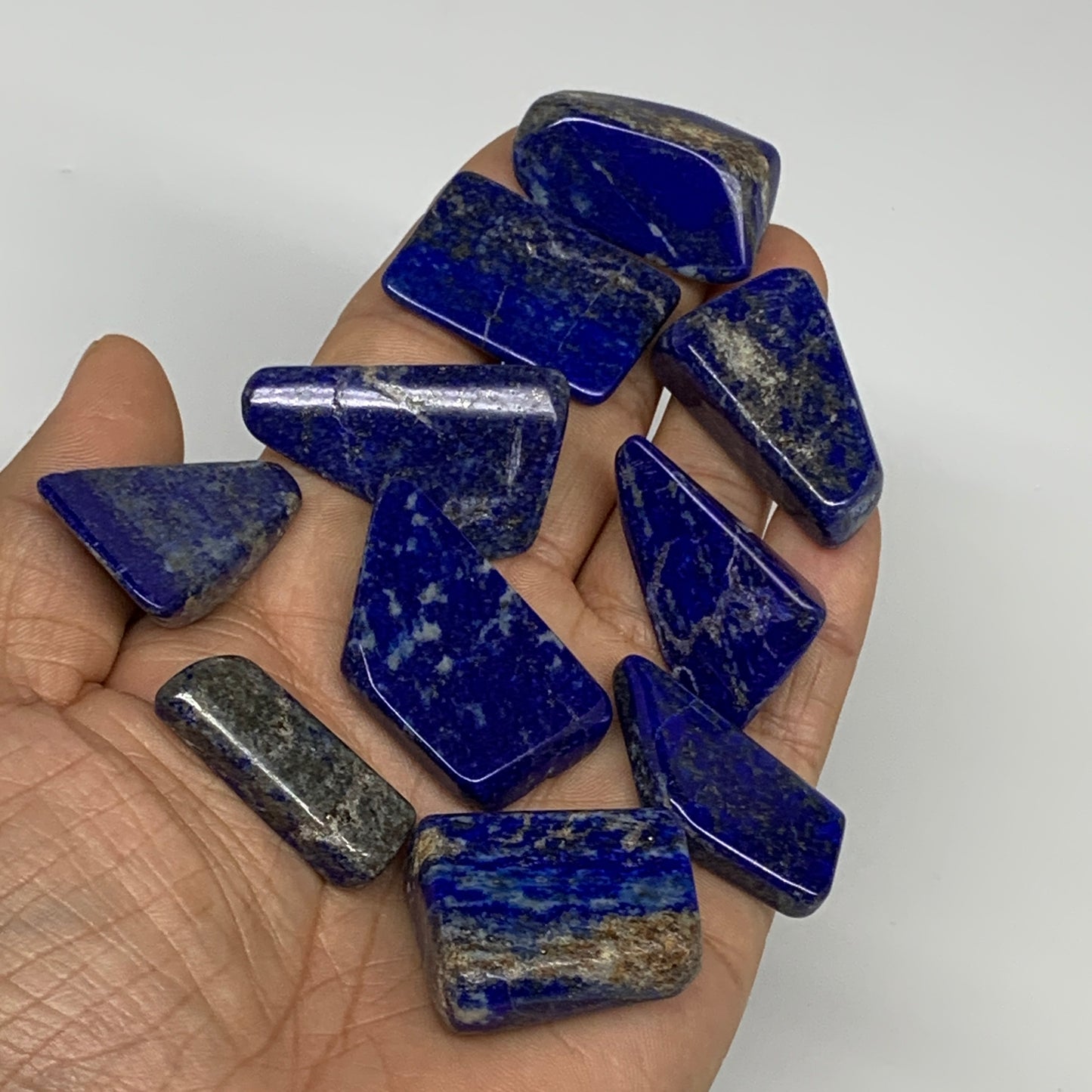 114g,1.1"-1.5", 10pcs, Natural Lapis Lazuli Tumbled Stone @Afghanistan, B30274