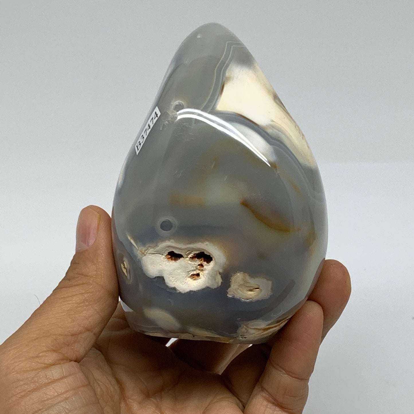 1.59 lbs, 3.8"x3.4"x2.5" Orca Agate Freeform Reiki Energy Crystal, B37474