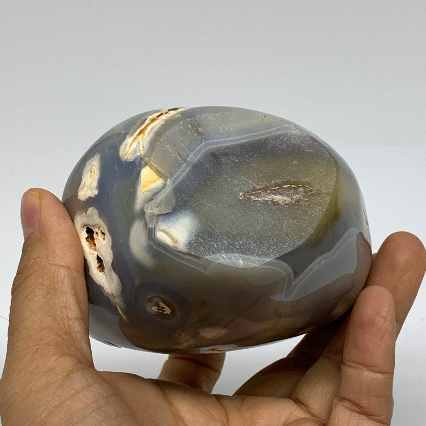 1.59 lbs, 3.8"x3.4"x2.5" Orca Agate Freeform Reiki Energy Crystal, B37474