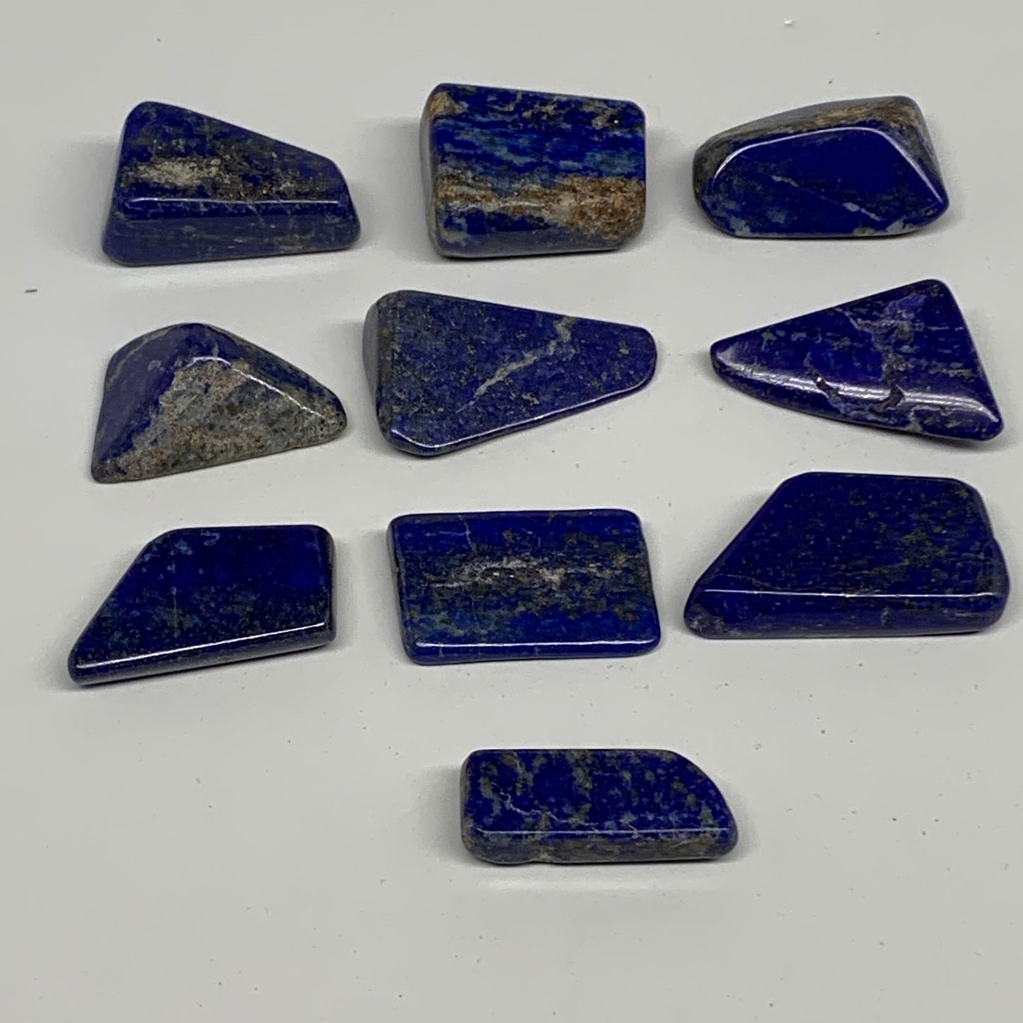 114g,1.1"-1.5", 10pcs, Natural Lapis Lazuli Tumbled Stone @Afghanistan, B30274