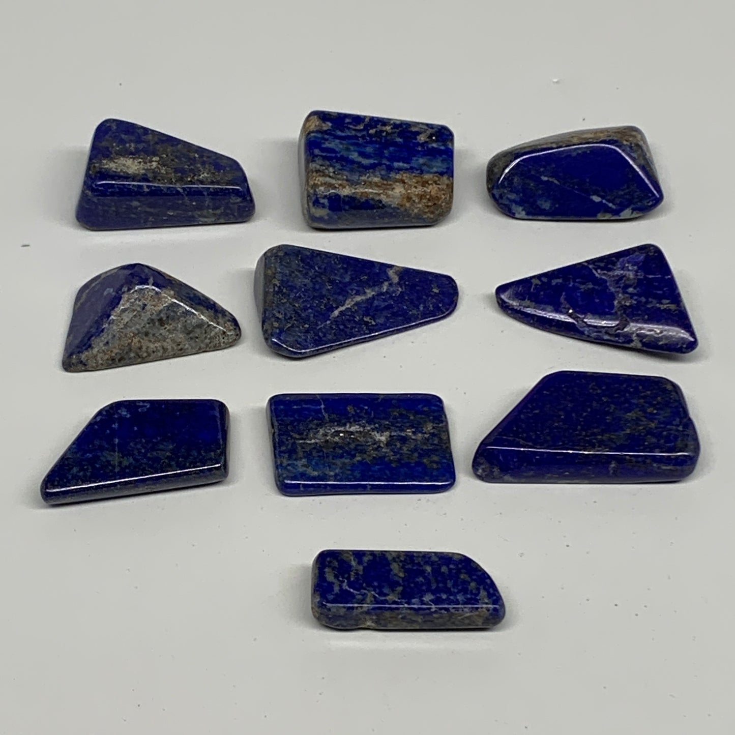 114g,1.1"-1.5", 10pcs, Natural Lapis Lazuli Tumbled Stone @Afghanistan, B30274