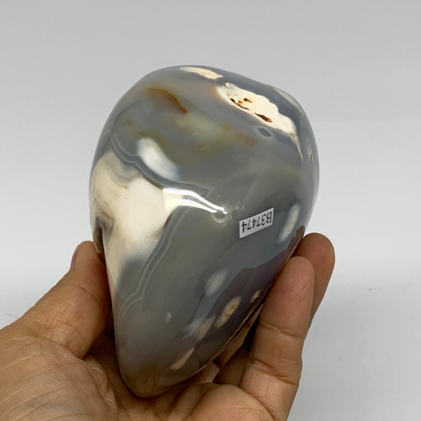 1.59 lbs, 3.8"x3.4"x2.5" Orca Agate Freeform Reiki Energy Crystal, B37474