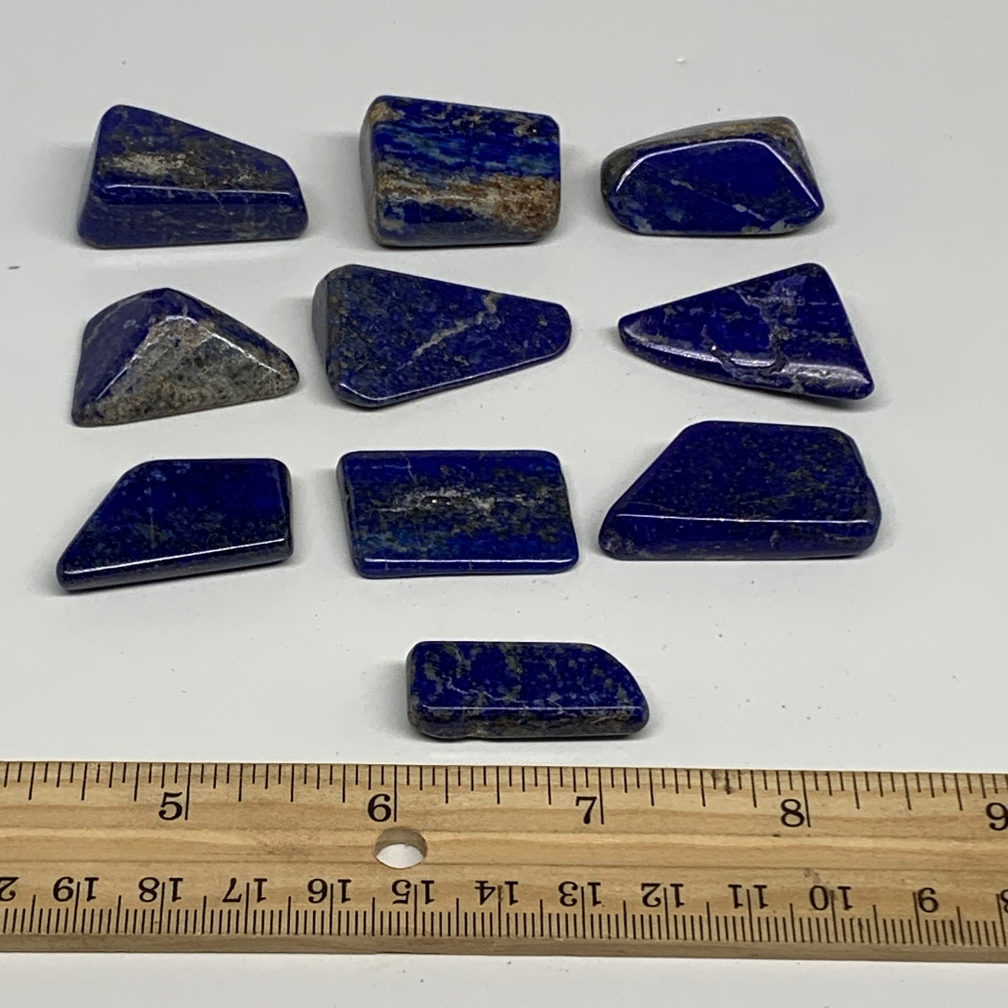 114g,1.1"-1.5", 10pcs, Natural Lapis Lazuli Tumbled Stone @Afghanistan, B30274