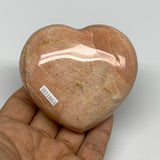 0.54 lbs, 2.8"x3"x1.2", Pink Peach Moonstone Heart Crystal Polished, B31004