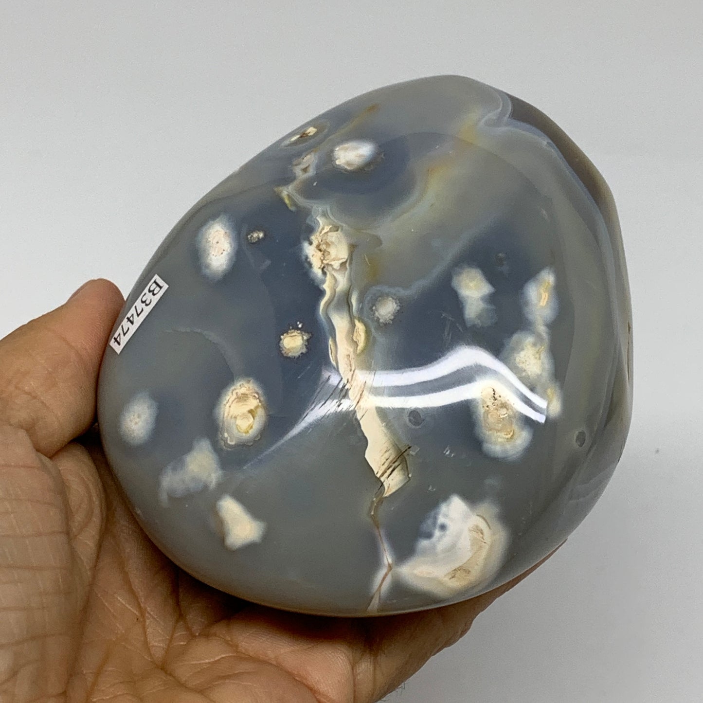 1.59 lbs, 3.8"x3.4"x2.5" Orca Agate Freeform Reiki Energy Crystal, B37474