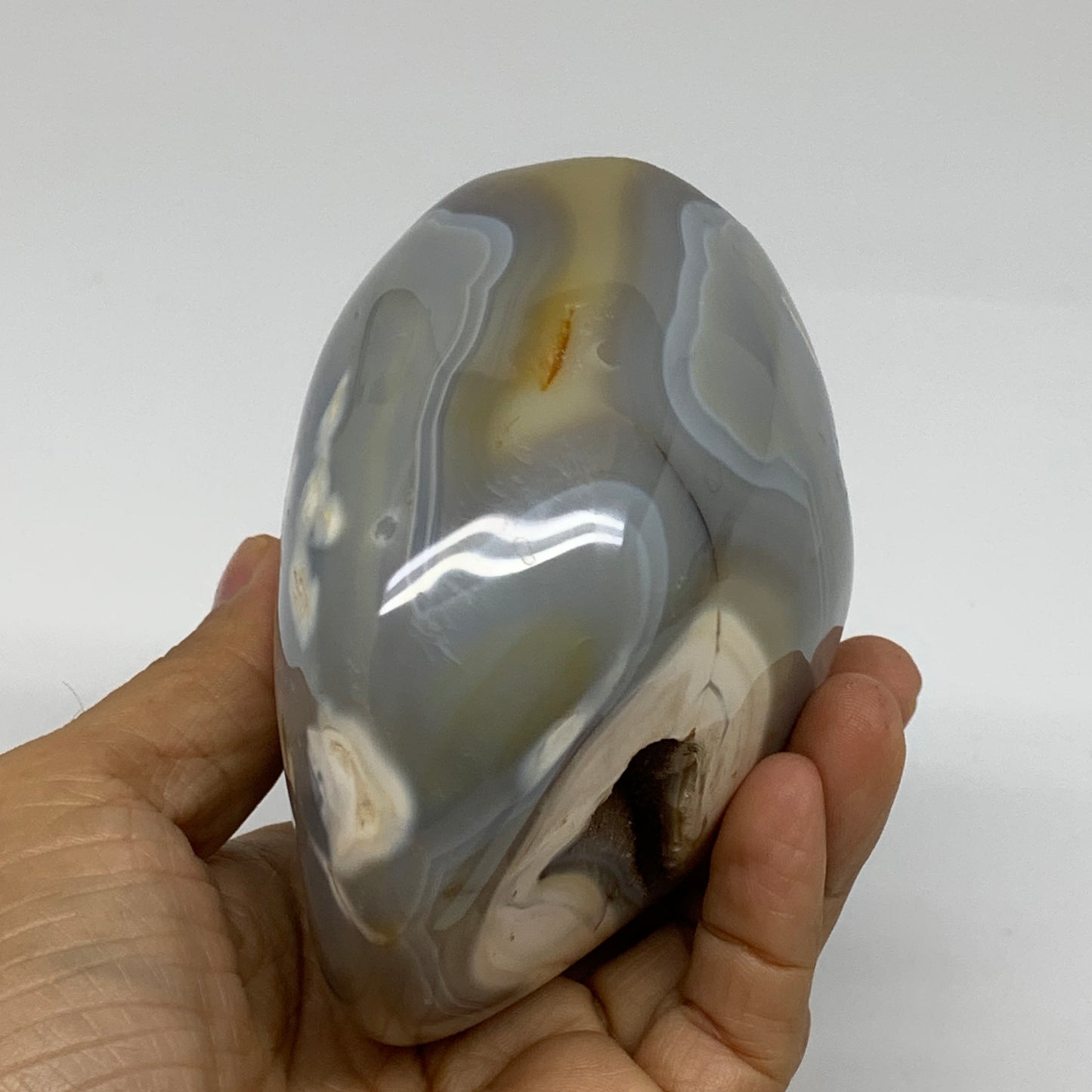 1.59 lbs, 3.8"x3.4"x2.5" Orca Agate Freeform Reiki Energy Crystal, B37474
