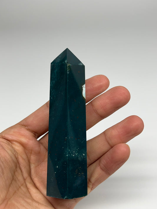 118.8g, 3.7"x1"x, Natural Ocean Jasper Tower Point Obelisk @Madagascar, B31445