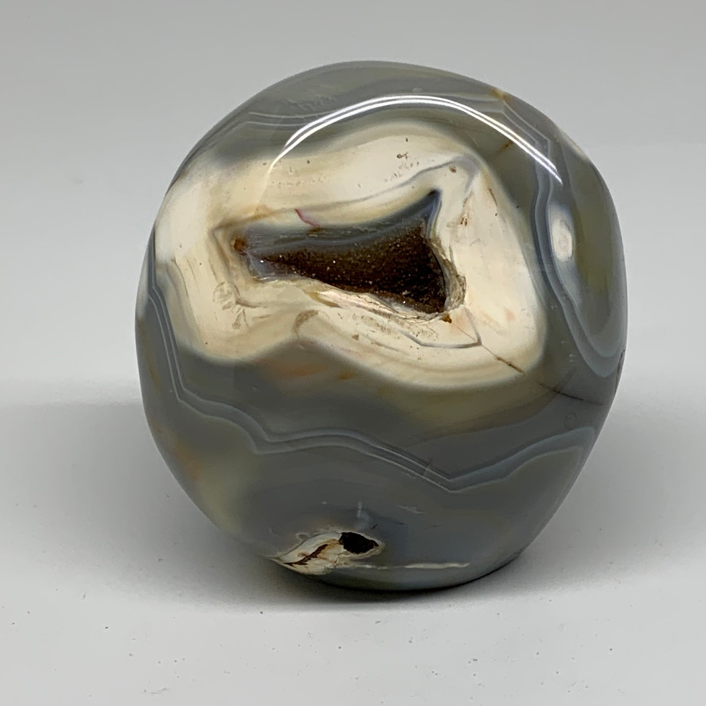 1.59 lbs, 3.8"x3.4"x2.5" Orca Agate Freeform Reiki Energy Crystal, B37474