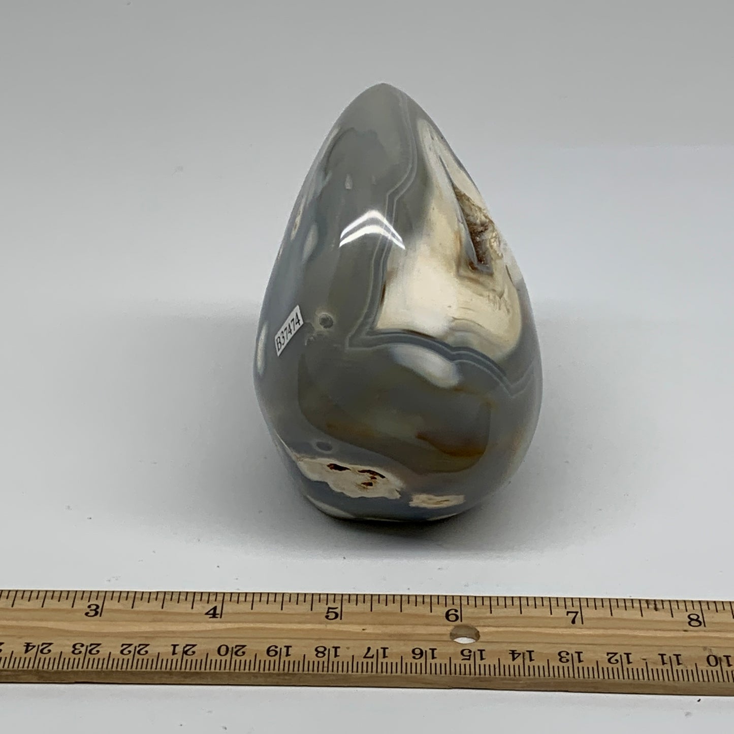 1.59 lbs, 3.8"x3.4"x2.5" Orca Agate Freeform Reiki Energy Crystal, B37474