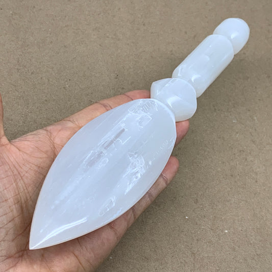 0.62 lbs, 9.6"x2"x0.9", Natural Selenite Crystal Dagger (Satin Spar), B36540