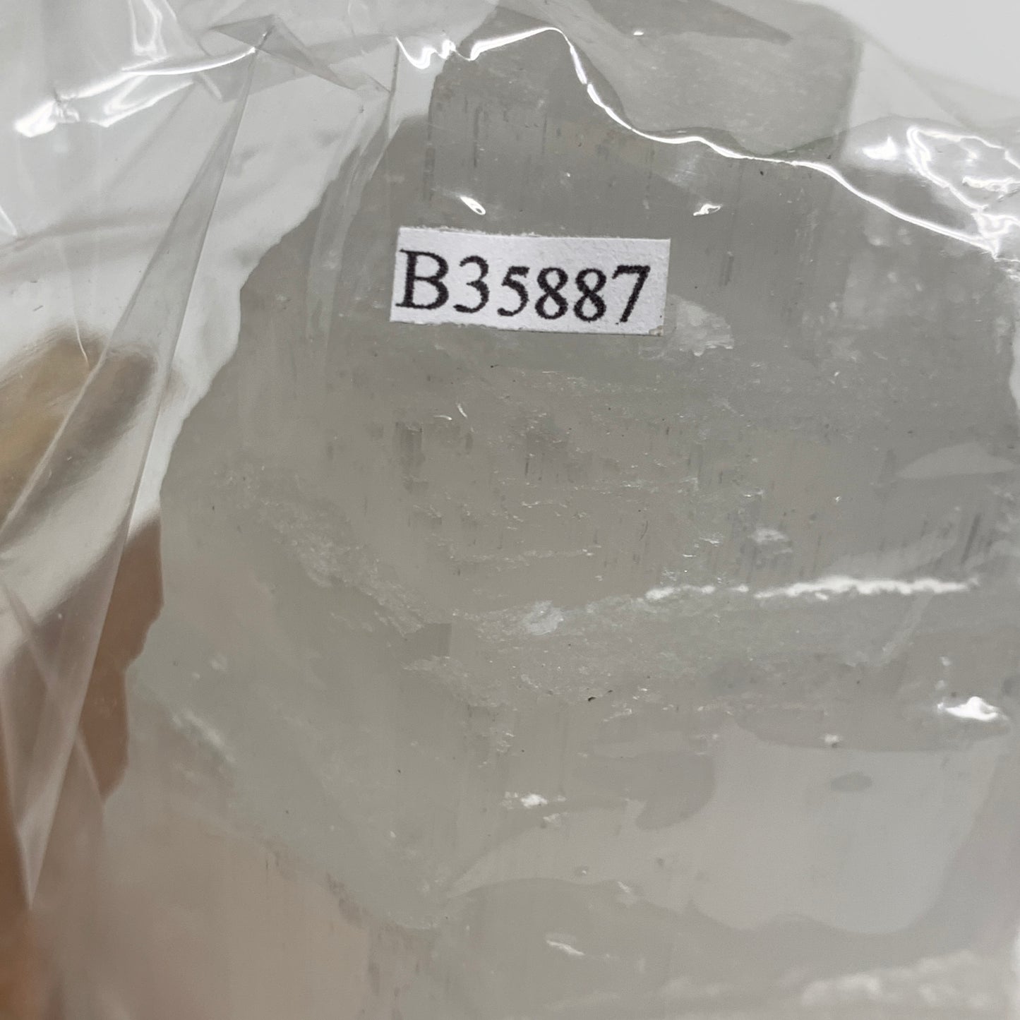 2.1 lbs, 6"x3.2", Raw Rough Selenite (Satin Spar) Lamp Tower, 6ft Chord, B35887